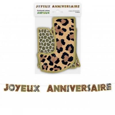 004gl guirlande lettre joyeux anniversaire animaux