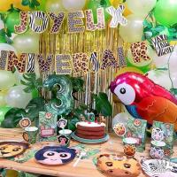 006balmc decoration ballon jungle transparent anniversaire chiffre 3