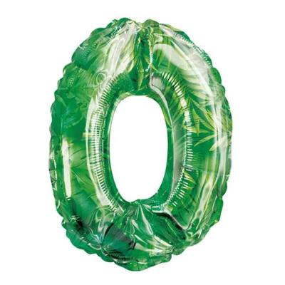 006balmc decoration ballon vert jungle transparent anniversaire chiffre 0