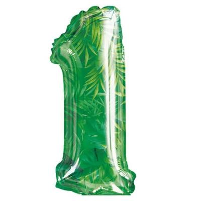 006balmc decoration ballon vert jungle transparent anniversaire chiffre 1