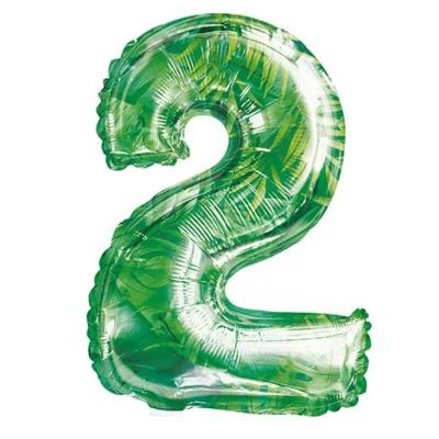 006balmc decoration ballon vert jungle transparent anniversaire chiffre 2