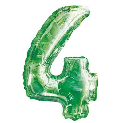 006balmc decoration ballon vert jungle transparent anniversaire chiffre 4