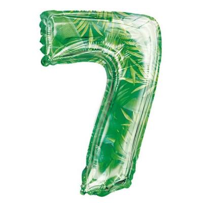 006balmc decoration ballon vert jungle transparent anniversaire chiffre 7