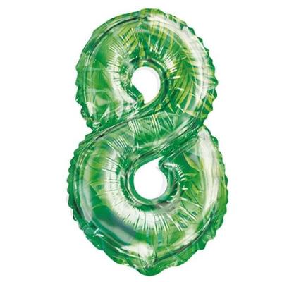 006balmc decoration ballon vert jungle transparent anniversaire chiffre 8