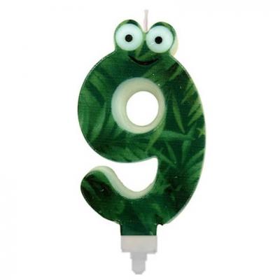 006bbc bougie verte anniversaire jungle chiffre 9