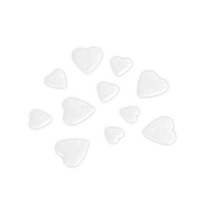 Petit coeur blanc métallique (50grs) 1.5/2cm REF/02003 (Décoration de table à parsemer mariage)