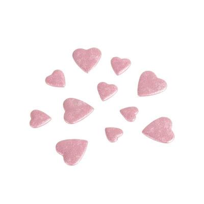 Petit coeur rose pastel métallique (50grs) 1.5/2cm REF/02003 (Décoration de table à parsemer mariage)