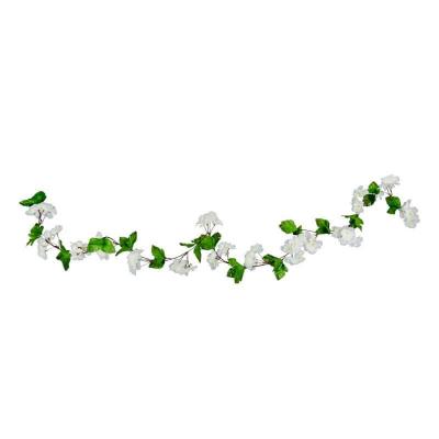 1 Guirlande verte et blanche avec fleurs de Cerisier 220cm REF/10351-00