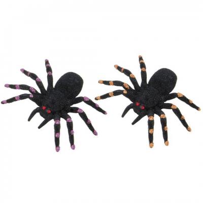 1 Araignée pailletée à suspendre 11cm couleur aléatoire REF/10531 (Décoration fête Halloween)