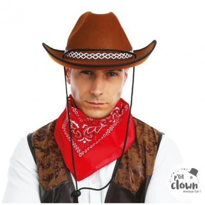 1 Chapeau de Cowboy marron en feutre REF/11135 (Accessoire déguisement adulte)