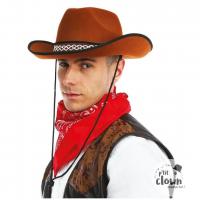 11135 accessoire deguisement chapeau feutre de cowboy marron adulte