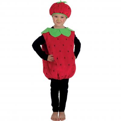 Costume combinaison avec capuche fraise 3/4 ans REF/11581 (Déguisement enfant)