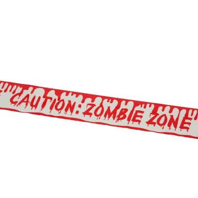 1 Ruban de balisage 6.8cm x 9m: bande scène de crime zombie zone REF/12233 (Décoration Halloween)