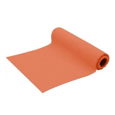 12686 rouleau chemin de table coton lave tangerine 30cm x 5m