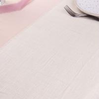 12687 decoration de table nappe tissu coton lave ivoire