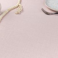 12687 decoration de table nappe tissu coton lave rose