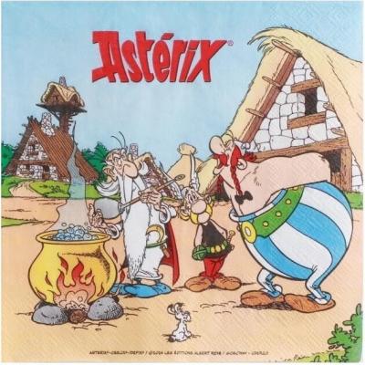 12801 seviette de table en papier 3 plis asterix et obelix