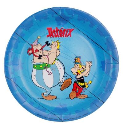 12802 assiette ronde anniversaire 23 cm carton asterix obelix