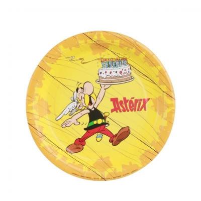 12806 assiette ronde anniversaire 18 cm carton asterix obelix