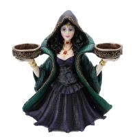 13038 decoration halloween sorciere porte bougie en resine