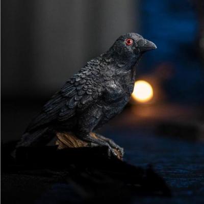 1 Corbeau noir en résine 17 x 7.5 x 13.5cm REF/13079 (décoration Halloween)