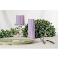 13294 decoration bougie pilier cannelee lilas