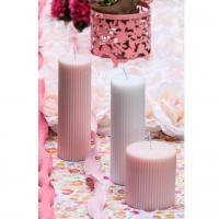 13294 decoration bougie pilier cannelee rose water