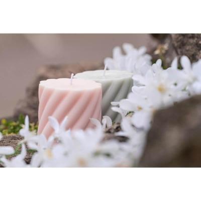 13298 decoration bougie pilier torsade rose nude