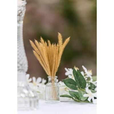 13336 decoration mini vase verre strie transparent