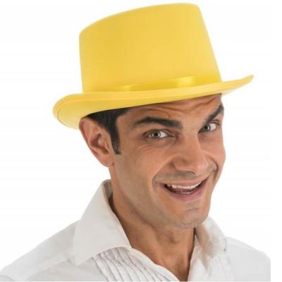 1 Chapeau haut de forme jaune citron REF/13402 (Accessoire de déguisement adulte)