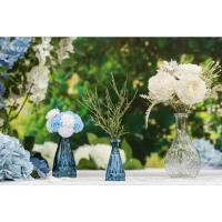 13919 decoration de table mini vase alexandrine verre bleu denim