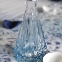 13919 mini vase alexandrine verre degrade bleu et transparent