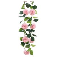 13924 decoration guirlande fleur dahlia rose et verte