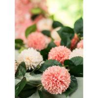 13924 decoration guirlande fleur dahlia rose vert