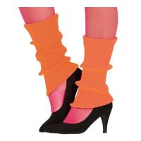 17363 accessoire de deguisement paire de guetres jambieres orange fluo