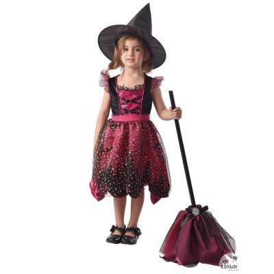 Costume sorcière rose et noire 1/2 ans REF/22051 (Déguisement enfant Halloween)