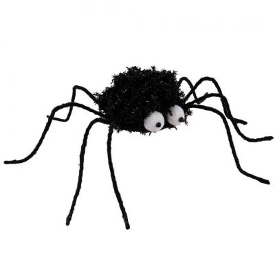 1 Araignée noire mignonne 43cm REF/22274 (Décoration fête Halloween)