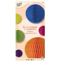 22647 decoration suspension boule alveolee papier multicolore