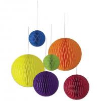 22647 suspension boule alveolee papier multicolore