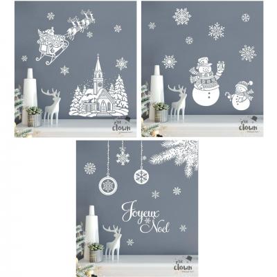 22885 planche stickers noel blanc decoration fenetre