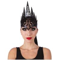 22926 accessoire deguisement halloween couronne noire de reine