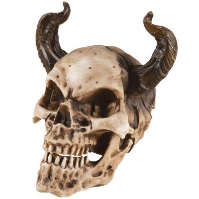 1 Crâne avec cornes en résine 20 x 19cm REF/22990 (Décoration Halloween)