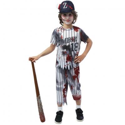 Costume joueur de Baseball zombie 7/9 ans REF/23128 (Déguisement Halloween enfant)