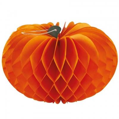 1 Citrouille alvéolée orange en papier à suspendre 30cm REF/23150 (Décoration Halloween)