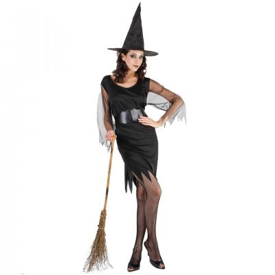 Costume sorcière noire taille S/M REF/23176 (Déguisement Halloween adulte)