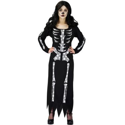 Costume robe Squelette taille unique REF/23176 (Déguisement Halloween femme)