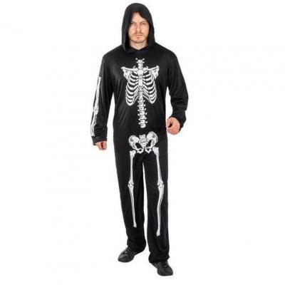 Costume combinaison Squelette taille unique REF/23176 (Déguisement Halloween homme)