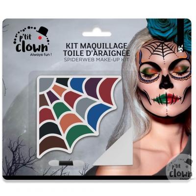 1 Kit maquillage Halloween toile d'araignée 9 couleurs REF/23178