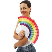 23260 accessoire de deguisement eventail pride arc en ciel multicolore