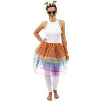 23262 accessoire de deguisement adulte demi tutu arc en ciel adulte